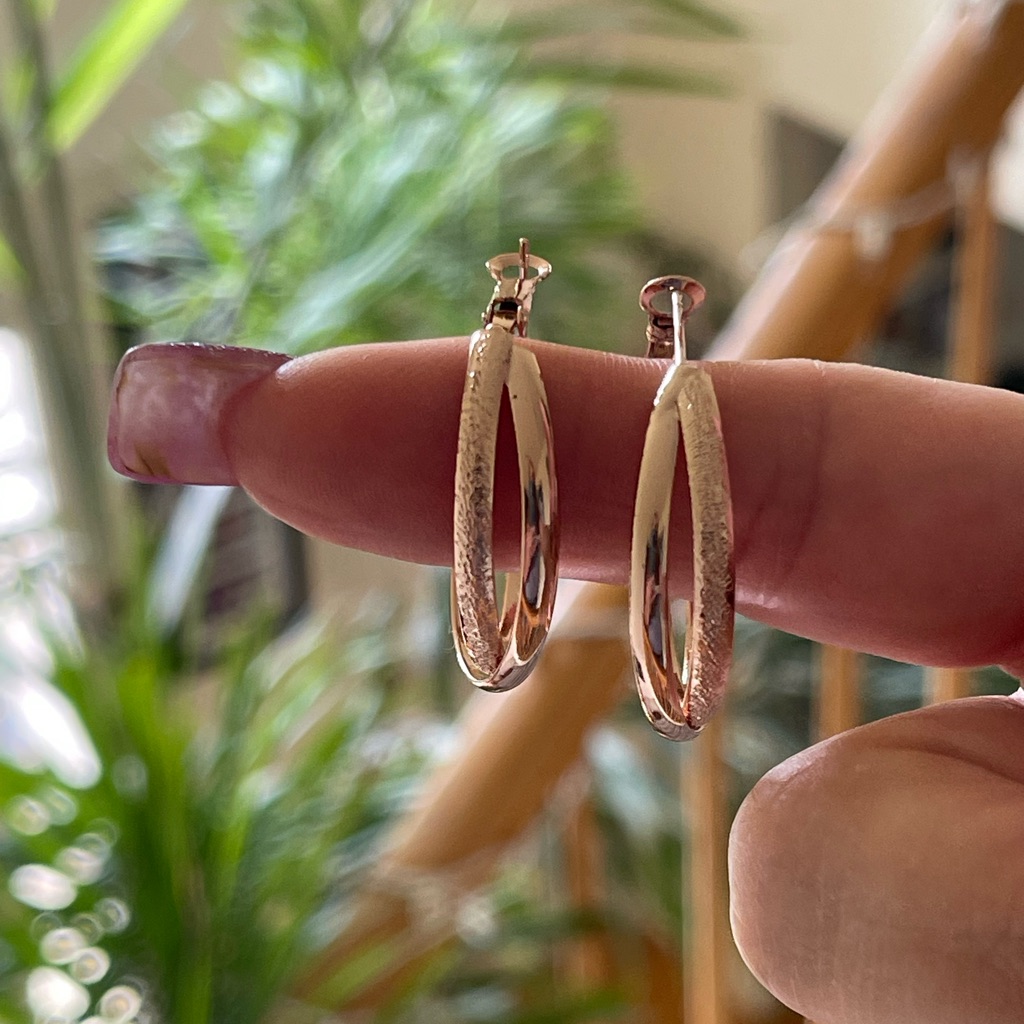 Woman Gold Earrings 14 Kt Gold With Rose Gold